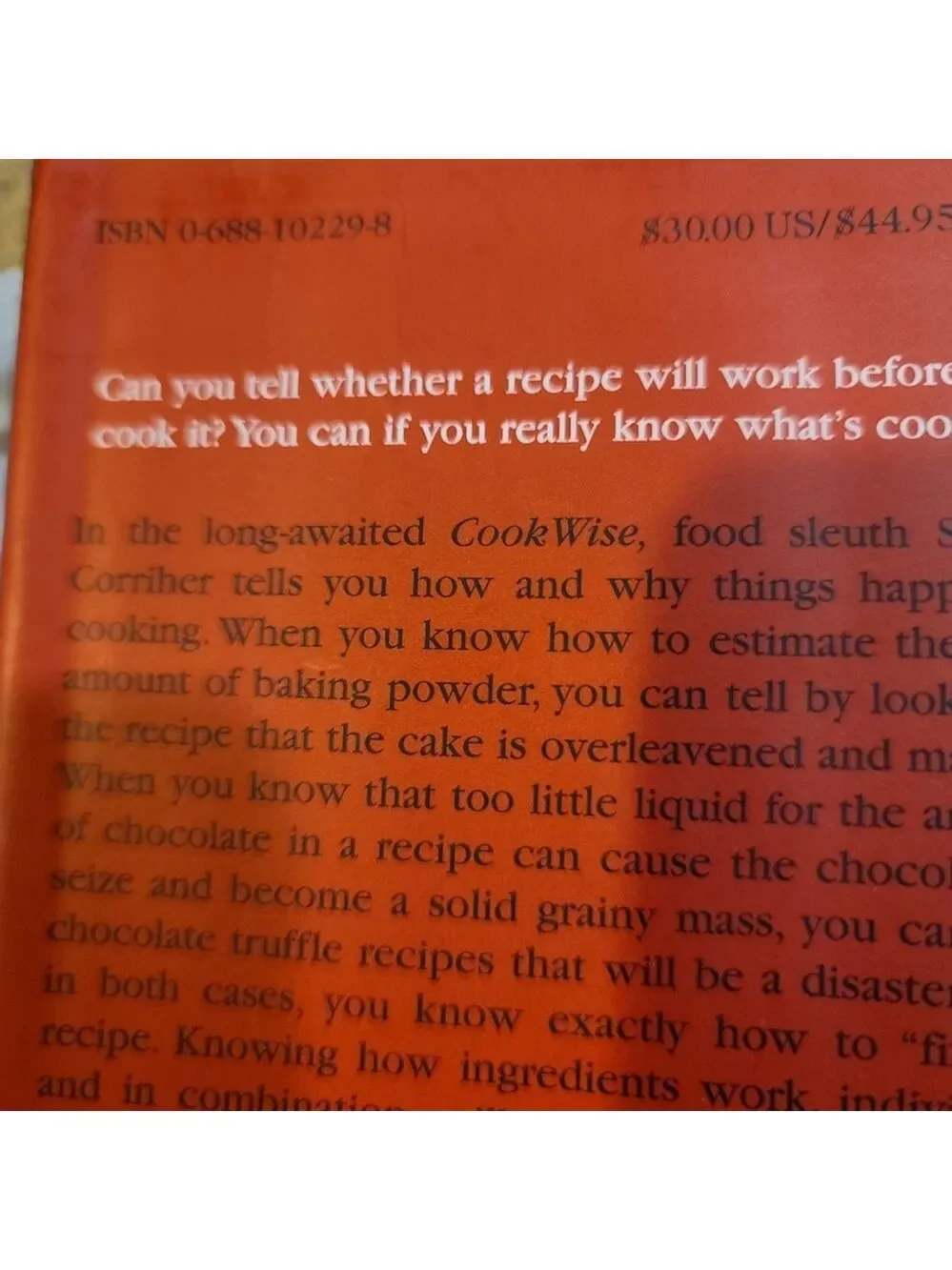 CookWise Cookbook: Secrets of Cooking Hardcover